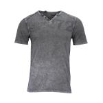Buffalo By David Bitton Men's Narwayne Short Sleeve Cotton Henley Shirt - Grey - Small