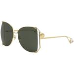 Gucci Women's Sensual Romantic GG0252S GG/0252/S Fashion Butterfly Sunglasses - Gold/Green   005 - Lens 63 Bridge 18 Temple 135mm