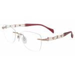Charmant Line Art Women's Eyeglasses XL2108 XL/2108 Rimless Optical Frame - Rose Gold   RG - Lens 51 Bridge 17 Temple 135mm