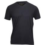 Blue Chrome Buffalo David Bitton Men's Talit V Neck Short Sleeve Cotton T Shirt - Black - Small