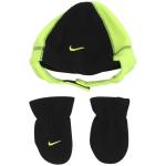 Nike Infant Boy's Swoosh Logo 2 Piece Beanie Hat & Mittens Set - Black/Volt - 12 24 Months