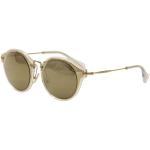 Miu Miu Women's SMU51S SMU/51S Fashion Sunglasses - Crystal Pale Gold/Gold Brown Mirror   ZVN 1C0 - Lens 49 Bridge 23 Temple 140mm