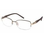 Aristar By Charmant Women's Eyeglasses AR16366 AR/16366 Half Rim Optical Frame - Brown - Lens 52 Bridge 17 Temple 135mm