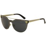Versace Women's VE2177 VE/2177 Fashion Cat Eye Sunglasses - Pale Gold Medusa/Studs/Black   125 287  - Lens 45 Bridge 00 Temple 140mm