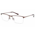 Aristar by Charmant Men's Eyeglasses AR18650 AR/18650 Half Rim Optical Frame - Brown   535 - Lens 54 Bridge 17 Lens 145mm