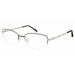 Aristar by Charmant Women's Eyeglasses AR16378 AR/16378 Half Rim Optical Frame - Black   538 - Lens 53 Bridge 18 Temple 135mm