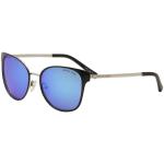 Michael Kors Women's Tia MK1022 MK/1022 Square Sunglasses - Black Silver/Cobalt Mirror   118525  - Lens 54 Bridge 17 Temple 140mm