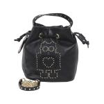 Betsey Johnson Women's Kiss And Tell Robot Bucket Crossbody Handbag - Black