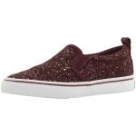 Polo Ralph Lauren Little/Big Girl's Carlee Twin Gore Glitter Loafers Shoes - Burgundy - 4 M US Big Kid