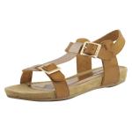 Nine West Little/Big Girl's Taryn 2 T Strap Sandals Shoes - Brown - 2 M US Little Kid