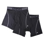 Adidas Men's 2 Pc Sport Performance Climacool Boxer Briefs Underwear - Black/Thunder Grey - Small