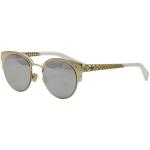 Christian Dior Women's Diorama Mini Round Cat Eye Sunglasses - Gold White Crystal/Silver Mirror   J5GDC  - Lens 50 Bridge 19 Temple 145mm