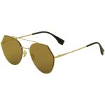 Fendi Women's FF0194S FF/0194/S Aviator Fashion Sunglasses - Gold - Lens 55 Bridge 19 Temple 140mm