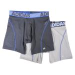 Adidas Men's 2 Pc Sport Performance Climacool Boxer Briefs Underwear - Light Onix/Night Grey - Large