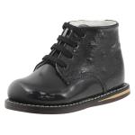 Josmo Infant First Walker Fashion Lace Up Oxfords Shoes - Black Patent Ostrich - 2 M US Infant