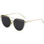Yaaas! Women's 6627 Fashion Cateye Sunglasses - Gold/Grey   G - Medium Fit