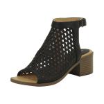 Nine West Little/Big Girl's Kariana Peep Toe Sandals Shoes - Black - 3 M US Little Kid