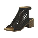 Nine West Little/Big Girl's Kariana Peep Toe Sandals Shoes - Black - 1 M US Little Kid