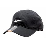 Nike Youth's Embroidered Swoosh Logo Cotton Baseball Cap Sz 4/7 - Black - 4/7