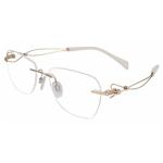Line Art Women's Eyeglasses XL2096 XL/2096 Rimless Titanium Optical Frame - White Gold   WG - Lens 51 Bridge 00 Temple 135mm