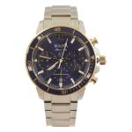 Bulova Men s Marine Star 98B301 Silver Rose Gold Chronograph Analog Watch