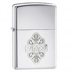 Zippo Lighter 24803 Ethched Floral Filigree Polish Chrome