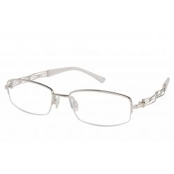 Charmant Line Art Women's Eyeglasses XL2015 XL/2015 Half Rim Optical Frame - White Gold   WG - Lens 52 Bridge 17 Temple 135mm