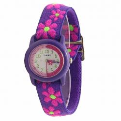 Timex Time Teacher Girl s T890229J Purple Flowers Analog Watch