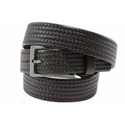 Hugo Boss Cersten Men's Skinny Braided Leather Belt - Brown - 38