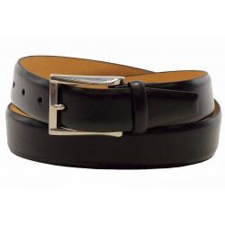 Trafalgar Men's Broderick Genuine Cortina Leather Dress Belt - Black - 38