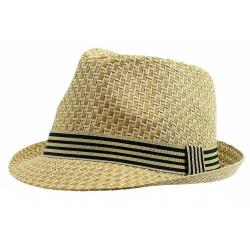 Henschel Men's 3095 Woven Loo Straw Fedora Hat - Beige - Medium