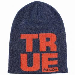 True Religion Men's Slouchy Beanie Hat (One Size Fits Most) - Blue - One Size Fits Most