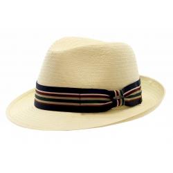 Scala Classico Men's Toyo Fashion Fedora Hat - Ivory - Medium
