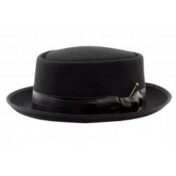 Scala Classico Men's Fashion Crushable Wool Porkpie Hat - Black - Medium