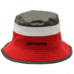True Religion Men's Color Blocked Reversible Cotton Bucket Hat - Black - Small/Medium