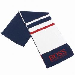 Hugo Boss Men's Knit Color Block Fashion Winter Scarf - Blue - One Size
