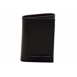 Tommy Hilfiger Men's Genuine Leather Tri Fold Wallet - Black - 3.25 W x 4 H Inches