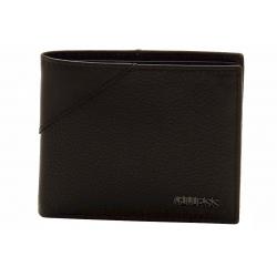 Guess Men's Passcase Billfold Genuine Leather Bi Fold Wallet - Black - 4.25 x 3.5 in