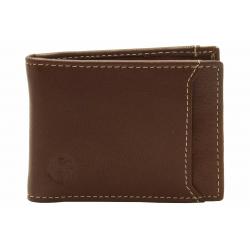 Timberland Men's Blix Flip Clip Leather Bi Fold Wallet - Brown - 4.5 H x 3.5 L in