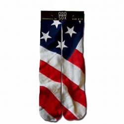 Odd Sox American Flag Sublimation Crew Sock Fits Shoe 6 13