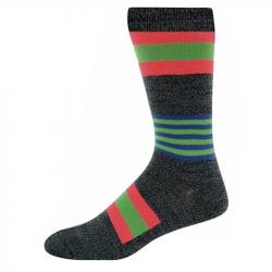 Hot Sox Men's Stripe Marl Mid Calf Boot Socks - Black - Sock 10 13; Fits Shoe 6 12.5