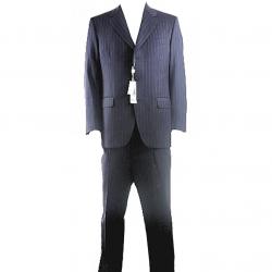 Gianfranco Ferrre Suit Men's 3 buttons Navy/Stripes Wool 1 Back Vent - Blue - US 44; EU 54