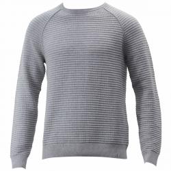 Calvin Klein Men's Check Blister Stitch Long Sleeve Crew Neck Sweater - Grey - Medium