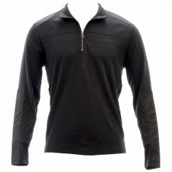 Calvin Klein Men's Interlock 1/4 Zip Long Sleeve Sweatshirt - Black - Small
