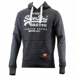 Superdry Men's Premium Goods Hooded Pull Over Sweat Shirt - Black - XX Large