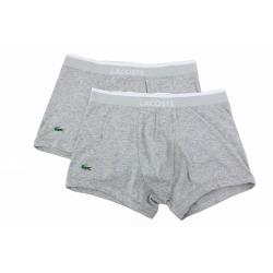 Lacoste Men's 2 Pc Colours Collection Stretch Solid Trunks Underwear - Grey - Small