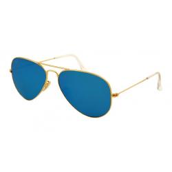Ray Ban Men's RB/3025 RB3025 RayBan Aviator Fashion Sunglasses - Matte Gold/Mirrored Blue 11217 - Lens 62 Bridge 14 Temple 140