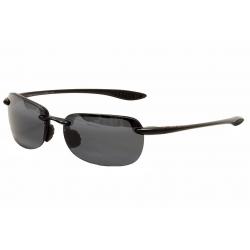 Maui Jim Sandy Beach MJ/408 MJ408 Sport Polarized Sunglasses - Gloss Black/Gold/Neutral Grey Flash Polarized - Lens 56 Bridge 15 Temple 130mm