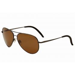 Serengeti Carrara Fashion Medium Fashion Pilot Sunglasses - Shiny Gunmetal/Pol Amber  8297 - Lens 52 Bridge 13 Temple 135mm