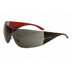 Versace 2054 1001 87 Black Red Shield Sunglasses 41mm